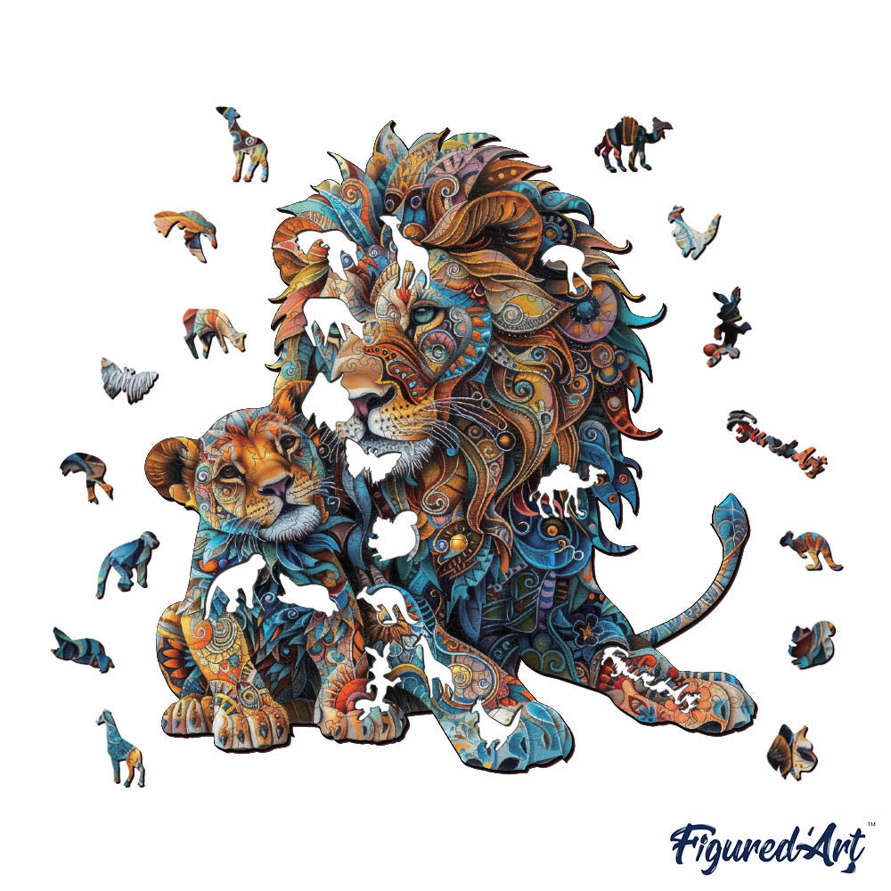 Wooden Puzzle - Lion and Cub