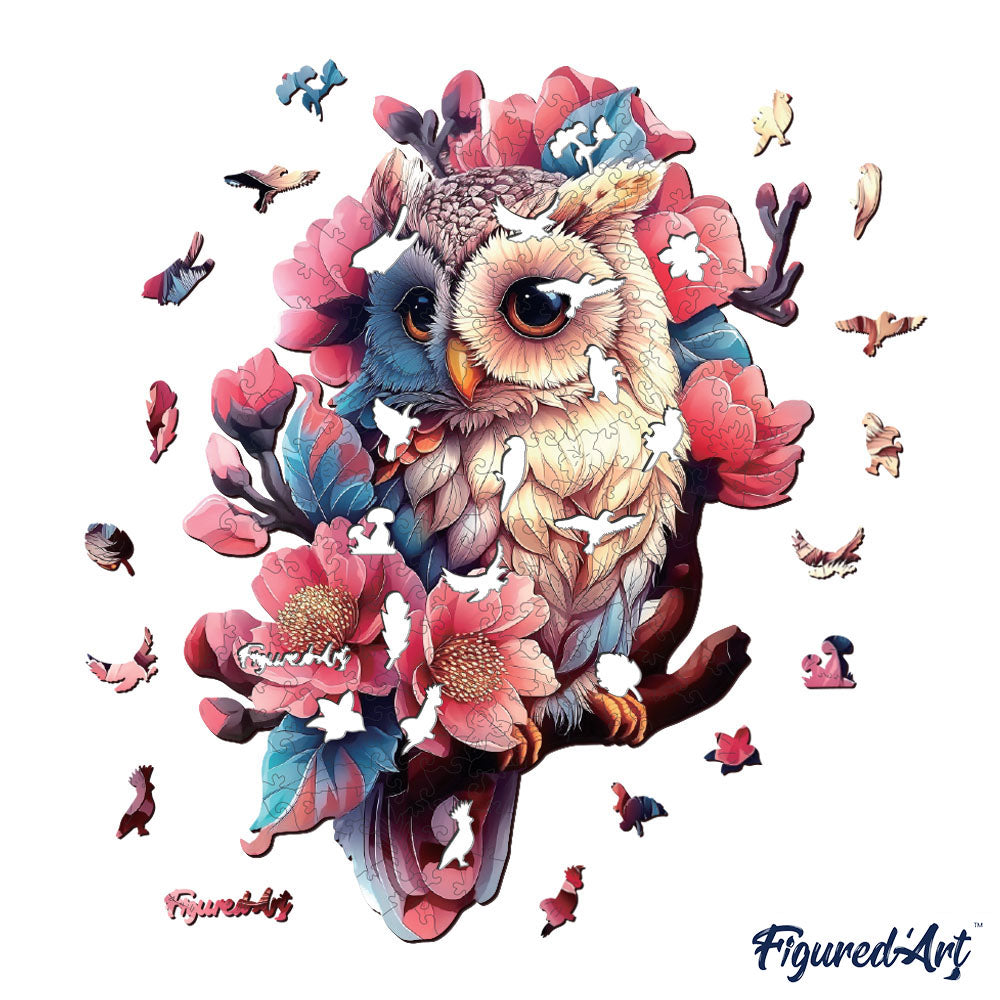 Wooden Puzzle - Floral Owl