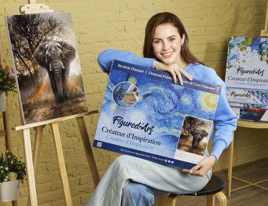 Diamond Painting - Elephant in the Savanna 40x50cm Framed canvas