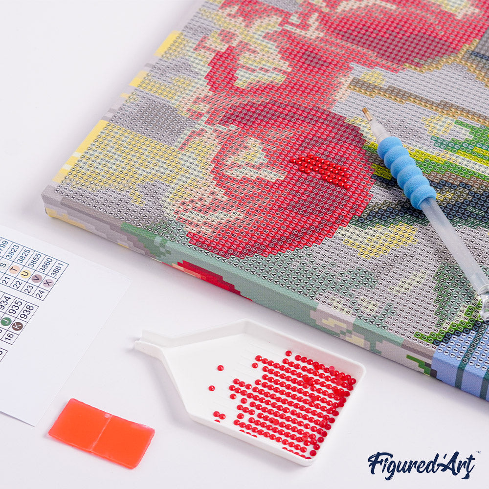 Mini Diamond Painting 25x25cm - Tropical Sloth - Framed canvas