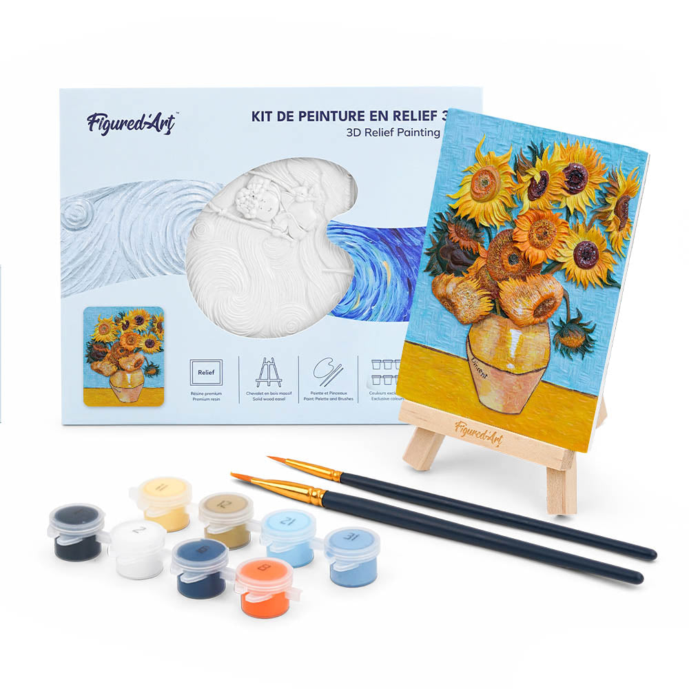 3D Painting Kit - Sunflowers, Van Gogh Figured'Art