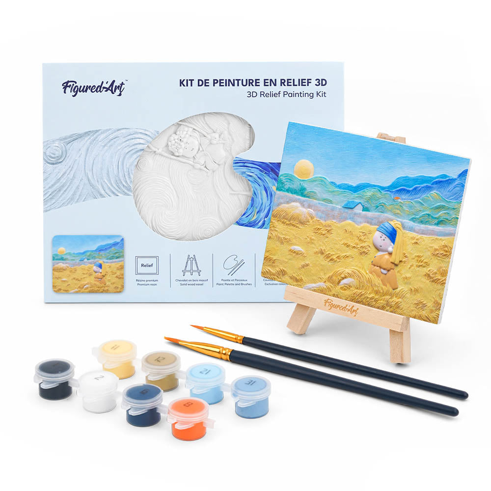 3D Painting Kit - Little Pearl in Gold Fields Figured'Art