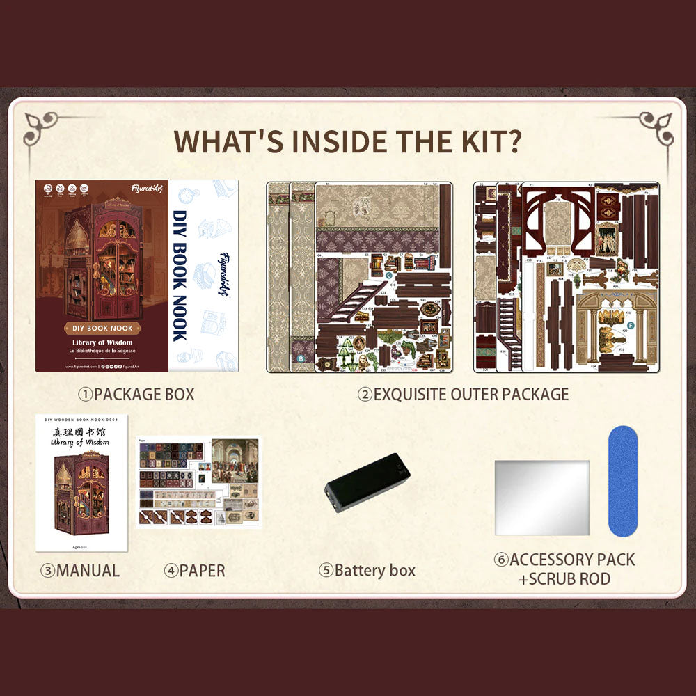 DIY Book Nook Kit - Library of Wisdom