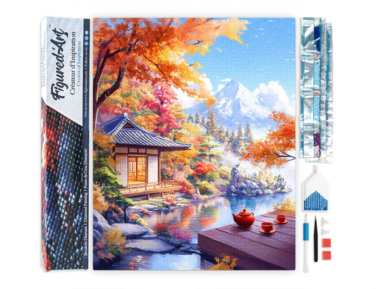 Diamond Painting - Autumn Tea House by the Lake