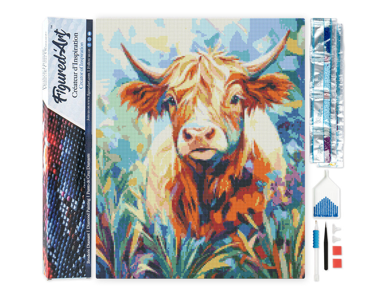 Diamond Painting - Highland Cow in Bloom
