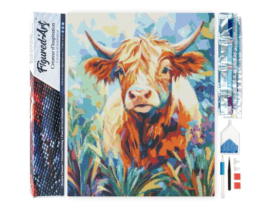 Diamond Painting - Highland Cow in Bloom