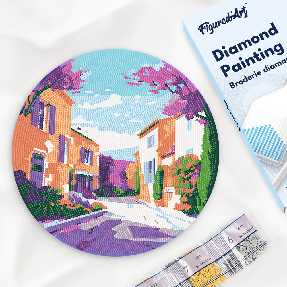 Diamond Painting on Wood Slice - Provence Spring Figured'Art UK