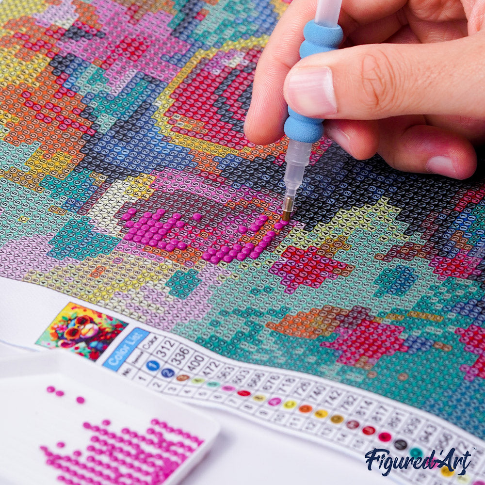 Mini Diamond Painting 25x25cm - Torii Gate at Sunset Rolled canvas