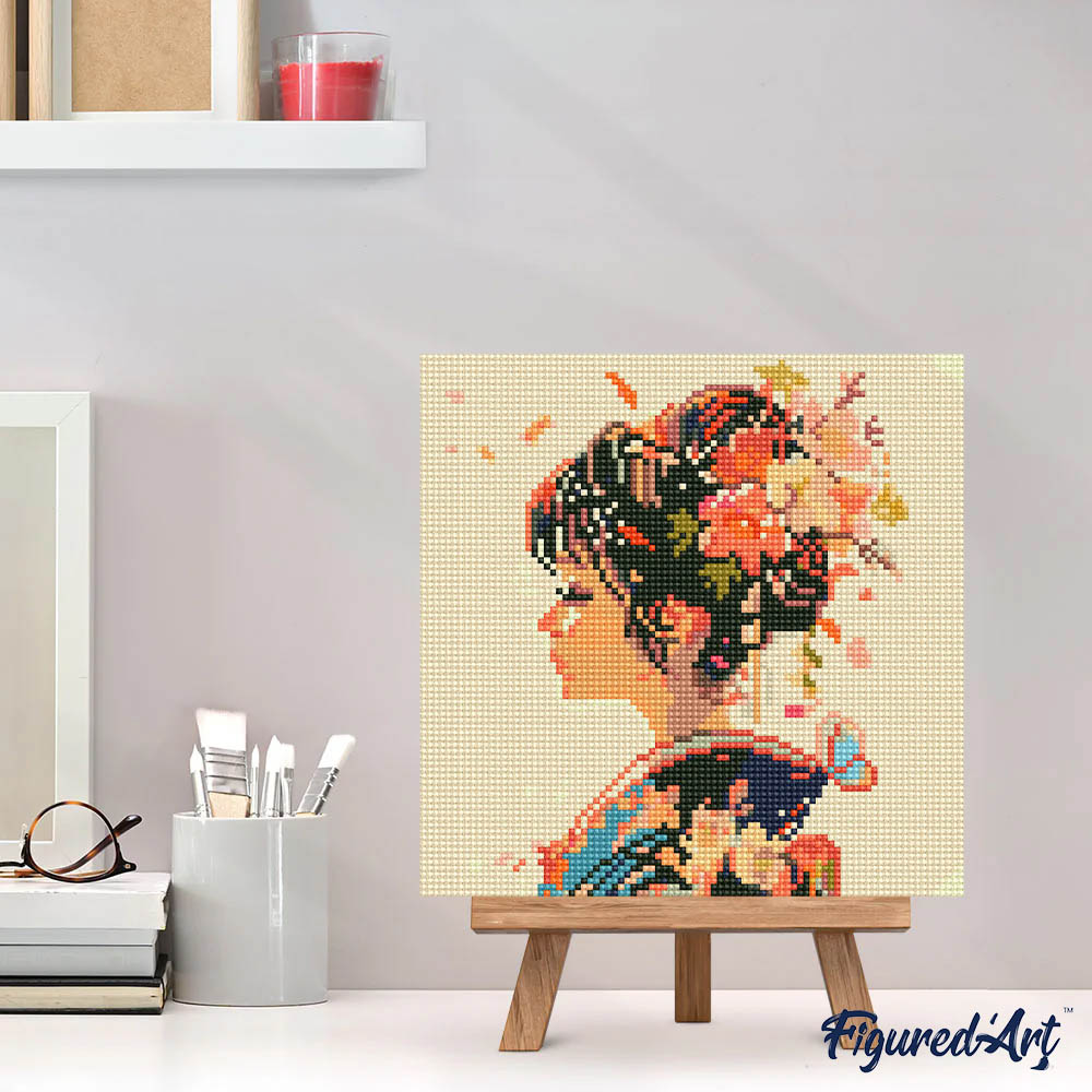 Mini Diamond Painting 25x25cm - Japanese Scent of Love Rolled canvas