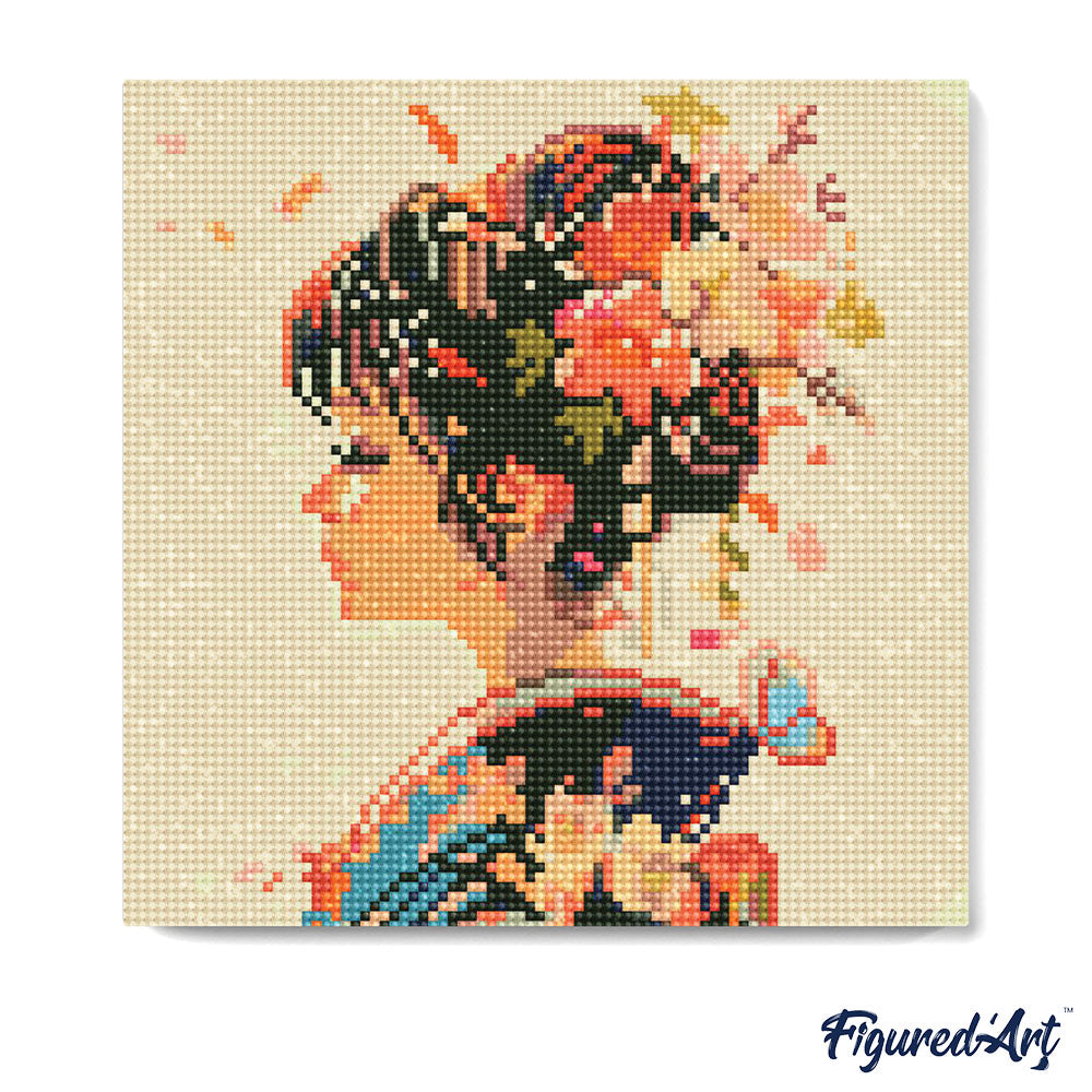 Mini Diamond Painting 25x25cm - Japanese Scent of Love Rolled canvas