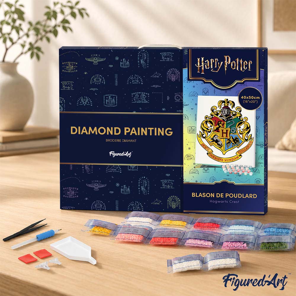[PRE-ORDER] Diamond Painting - Harry Potter - Hogwarts Crest 40x50cm Framed canvas