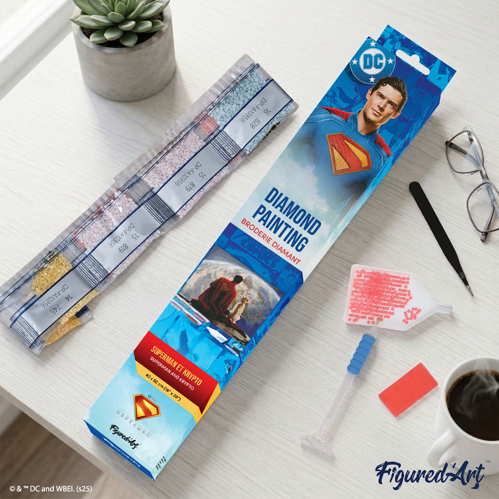 [PRE-ORDER] Diamond Painting - Superman and Krypto - 40x50cm Rolled canvas