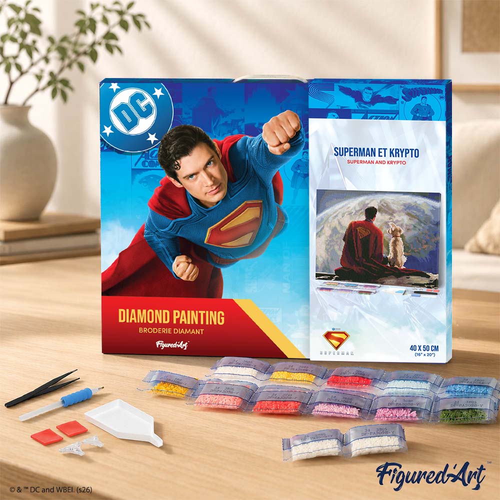 [PRE-ORDER] Diamond Painting - Superman and Krypto 40x50cm Framed canvas
