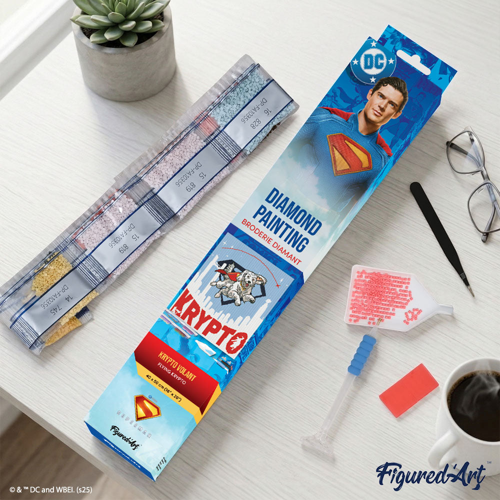 [PRE-ORDER] Diamond Painting - Superman - Flying Krypto - 40x50cm Rolled canvas