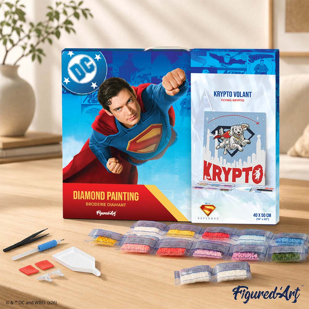 [PRE-ORDER] Diamond Painting - Superman - Flying Krypto 40x50cm Framed canvas