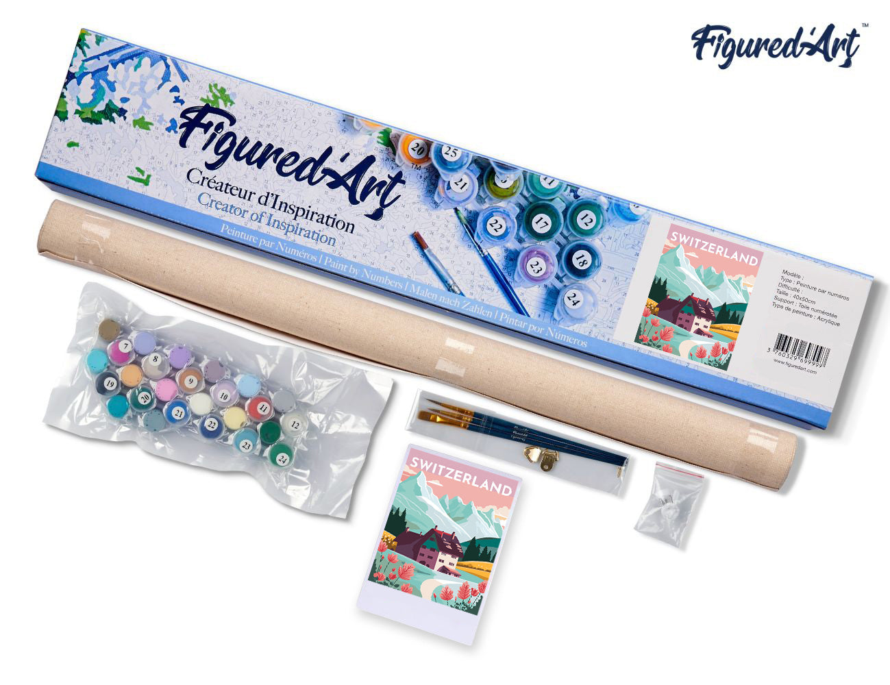 Paint by numbers Travel Poster Lucerne - Rolled canvas