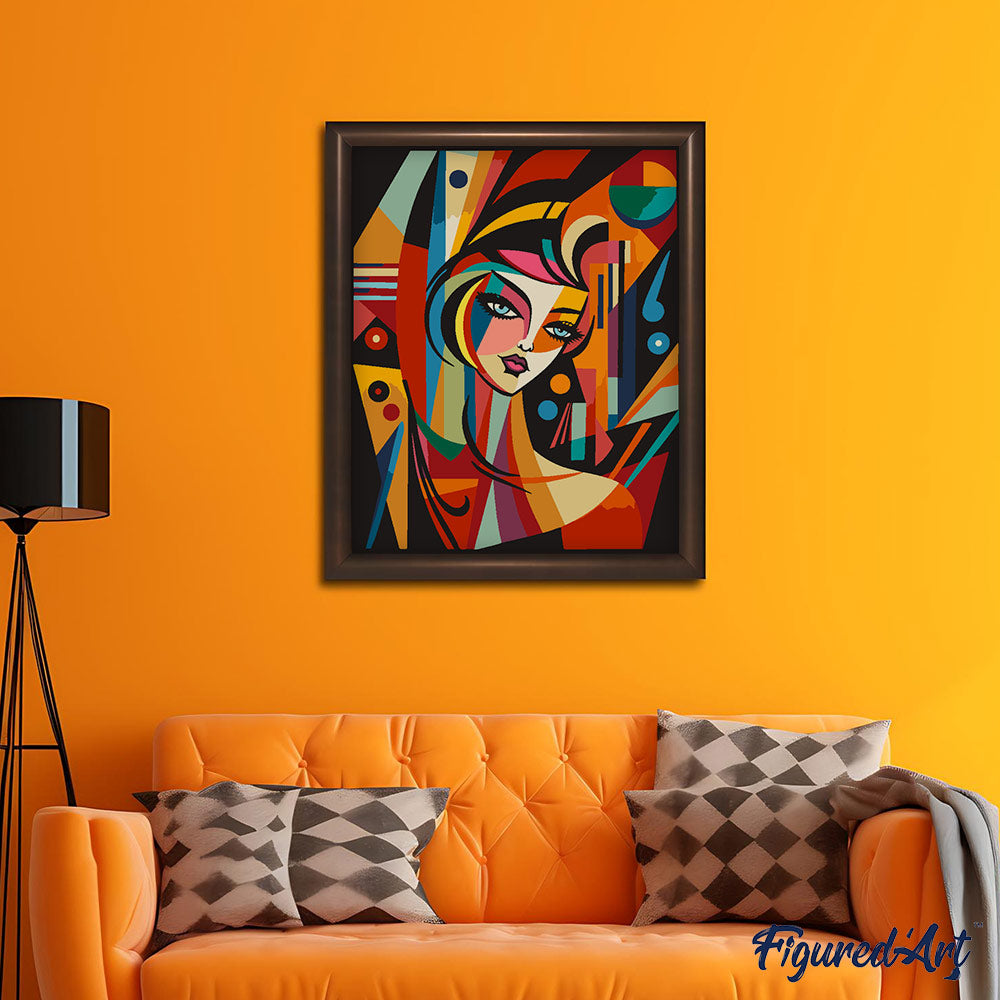 Paint by numbers Picasso Style Abstract Woman - Rolled canvas