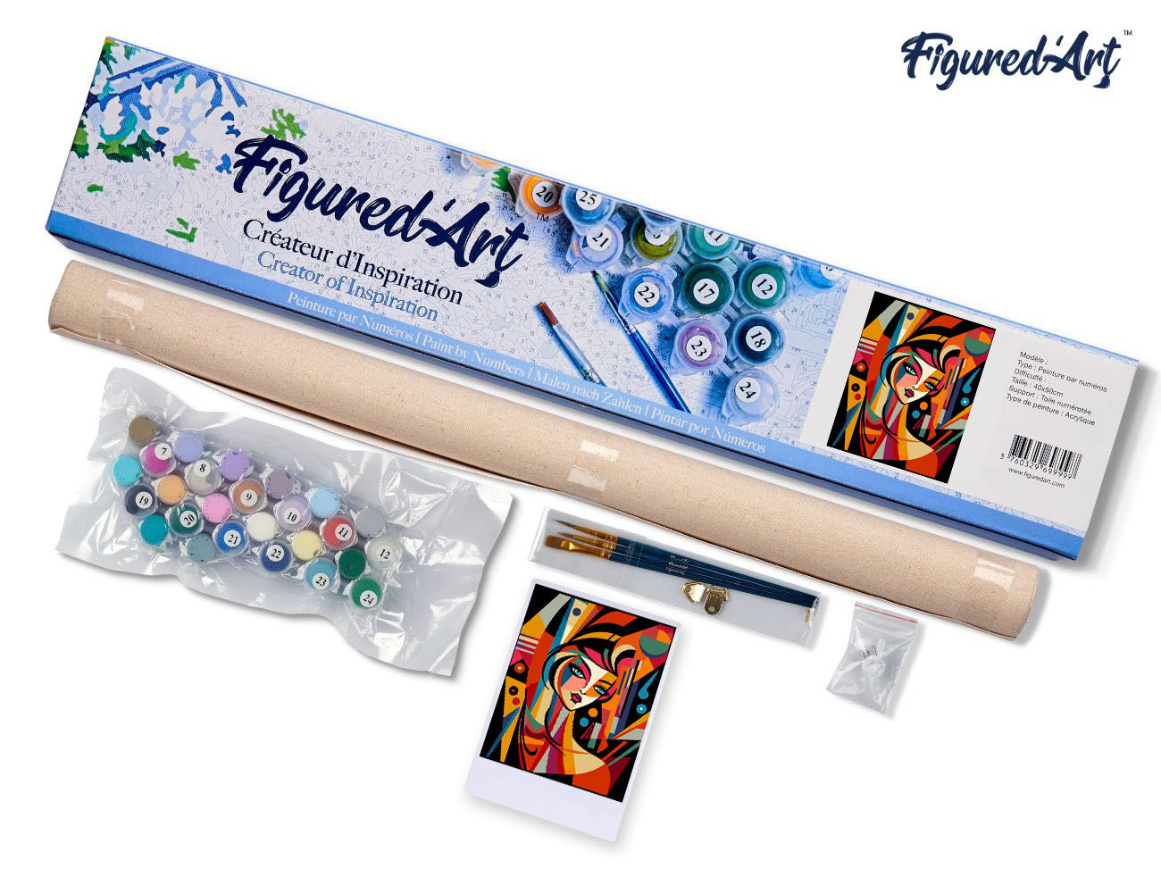 Paint by numbers Picasso Style Abstract Woman - Rolled canvas