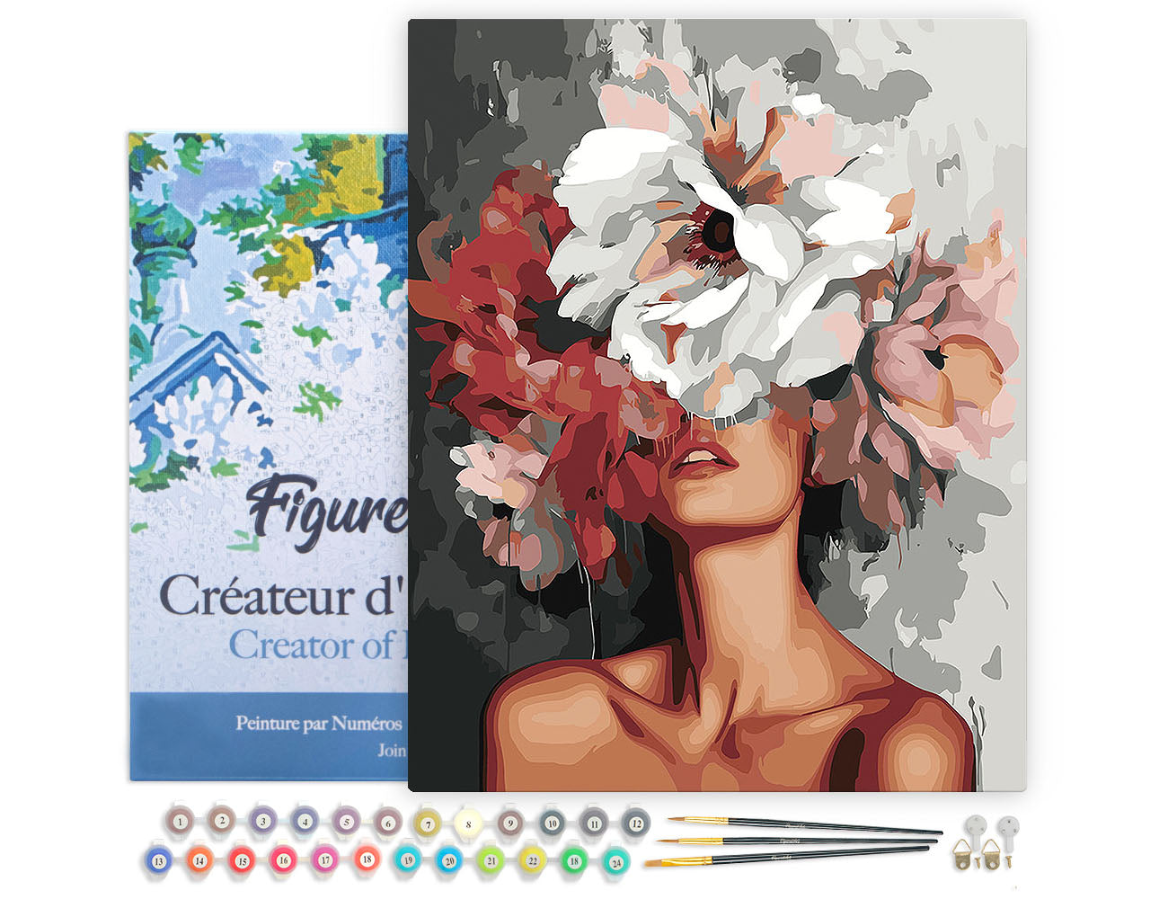 Paint by numbers kit for adults Beauty Behind Flowers Figured'Art UK