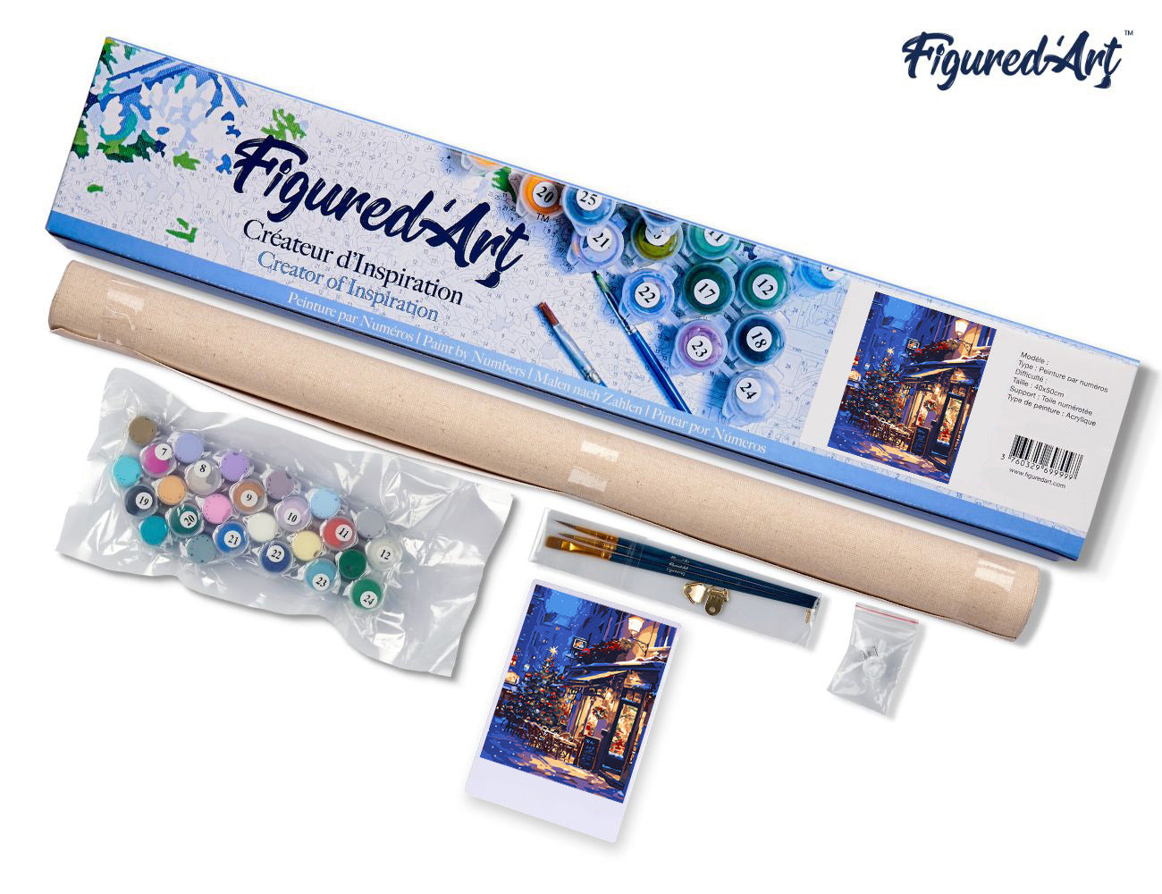 Paint by numbers Festive Night Café - Rolled canvas