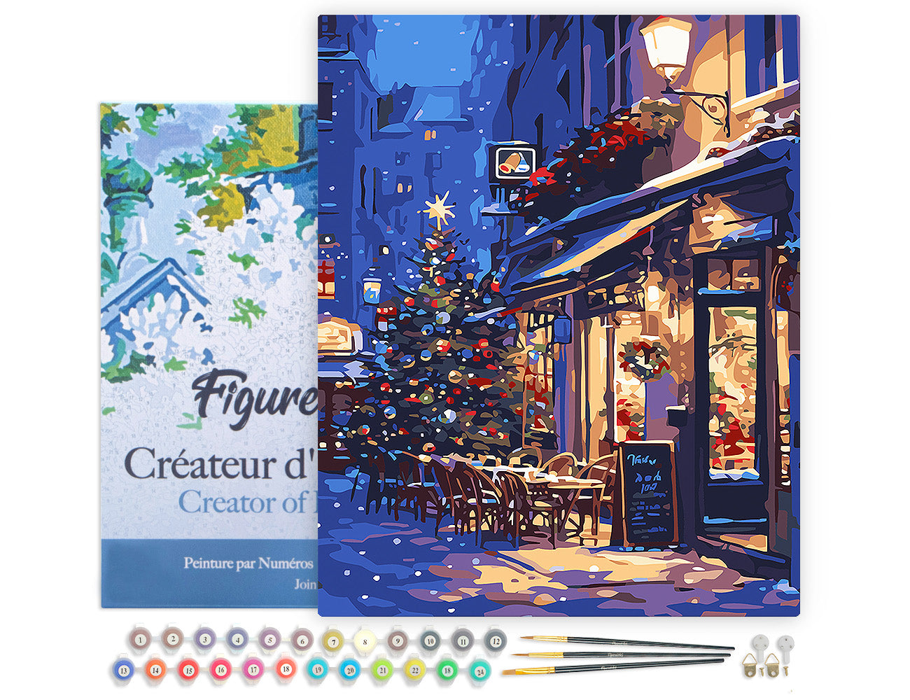 Paint by numbers kit for adults Festive Night Café Figured'Art UK