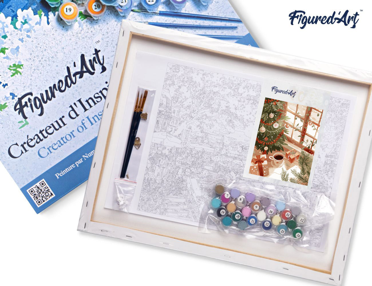 Paint by numbers Cosy Christmas Morning - Framed canvas