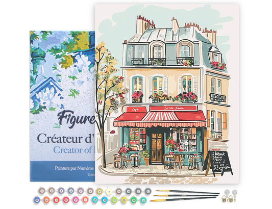 Paint by numbers kit for adults Café La Vie Douce Figured'Art UK