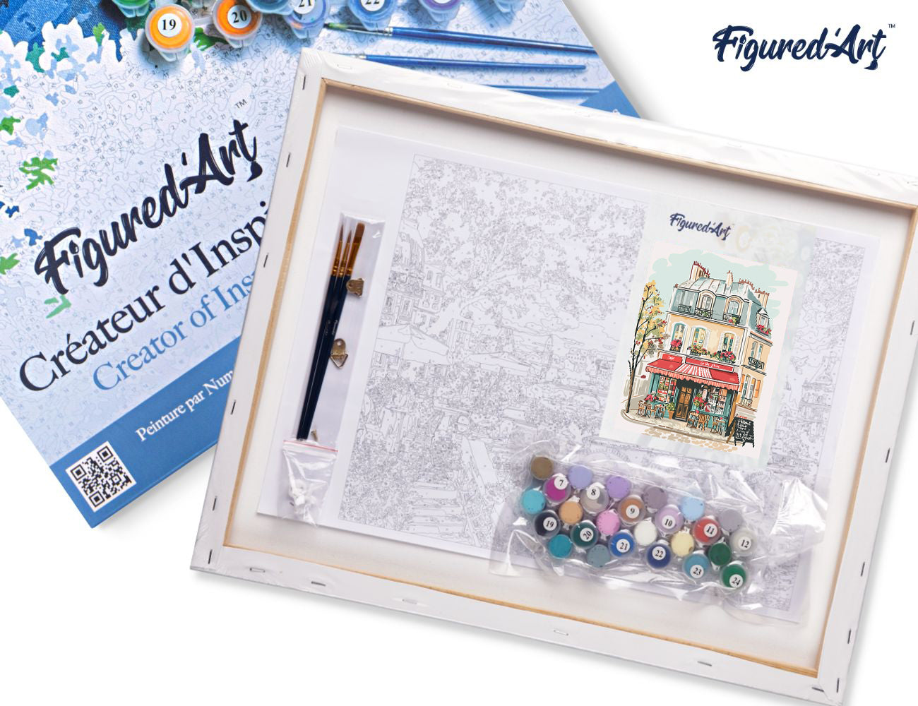Paint by numbers Café La Vie Douce - Framed canvas