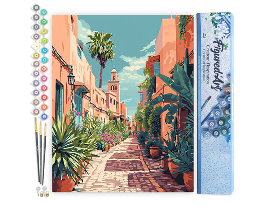 Paint by numbers kit for adults Moroccan Alleyway Figured'Art UK
