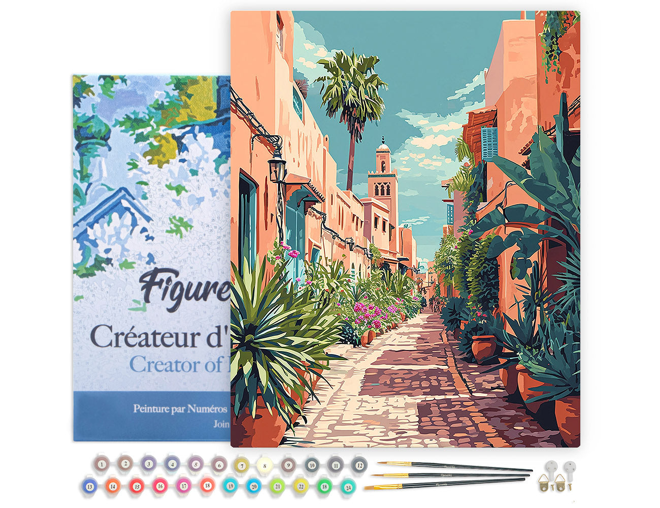 Paint by numbers kit for adults Moroccan Alleyway Figured'Art UK