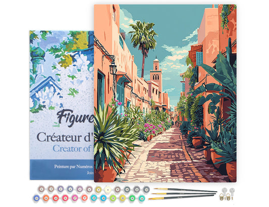 Paint by numbers kit for adults Moroccan Alleyway Figured'Art UK