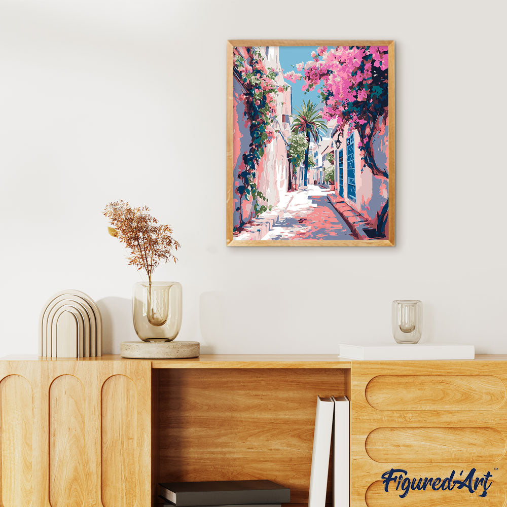 Paint by numbers Blooming Alley - Framed canvas