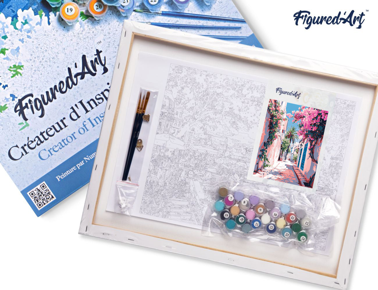 Paint by numbers Blooming Alley - Framed canvas
