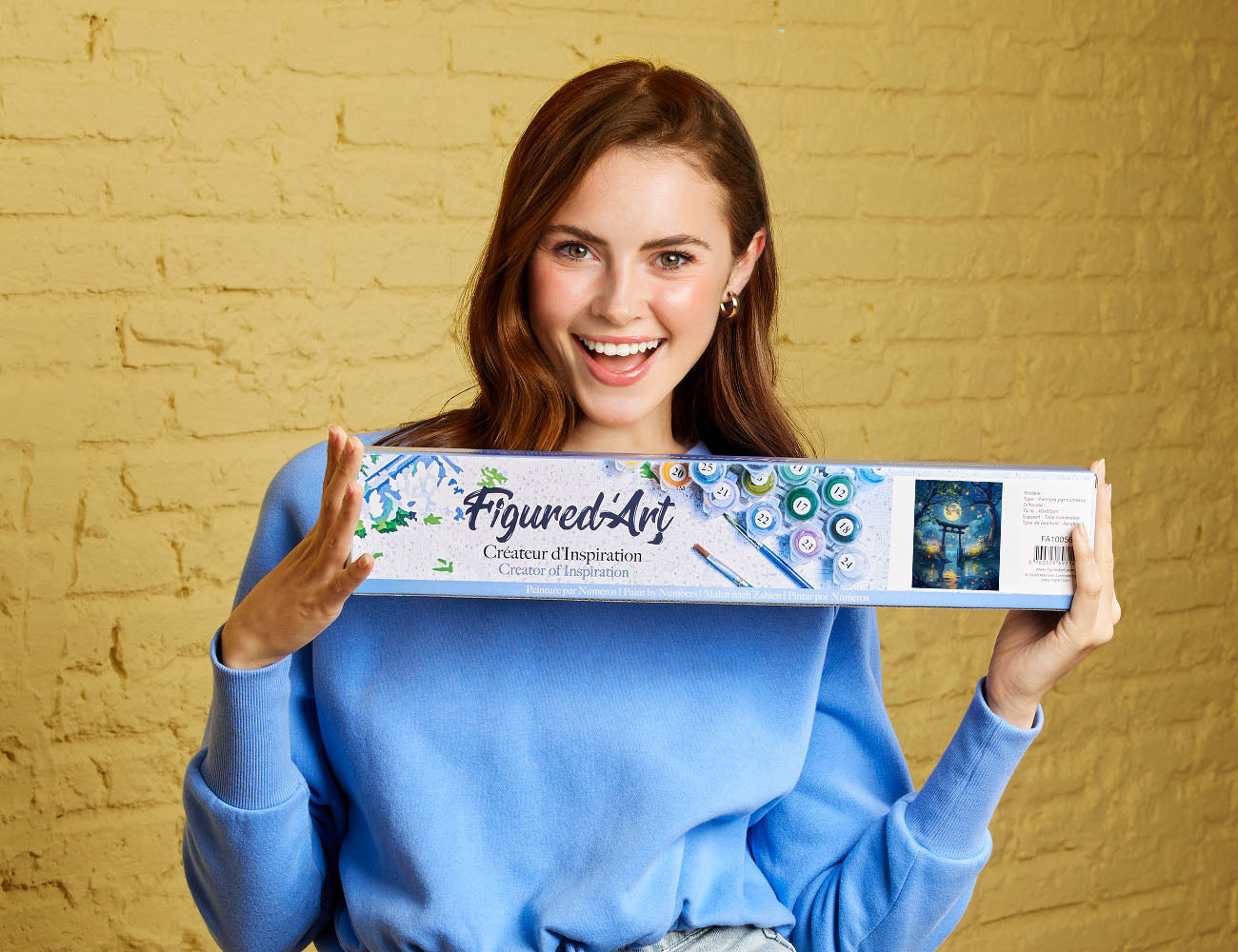 Paint by numbers Moonlit Torii and Fireflies - Rolled canvas