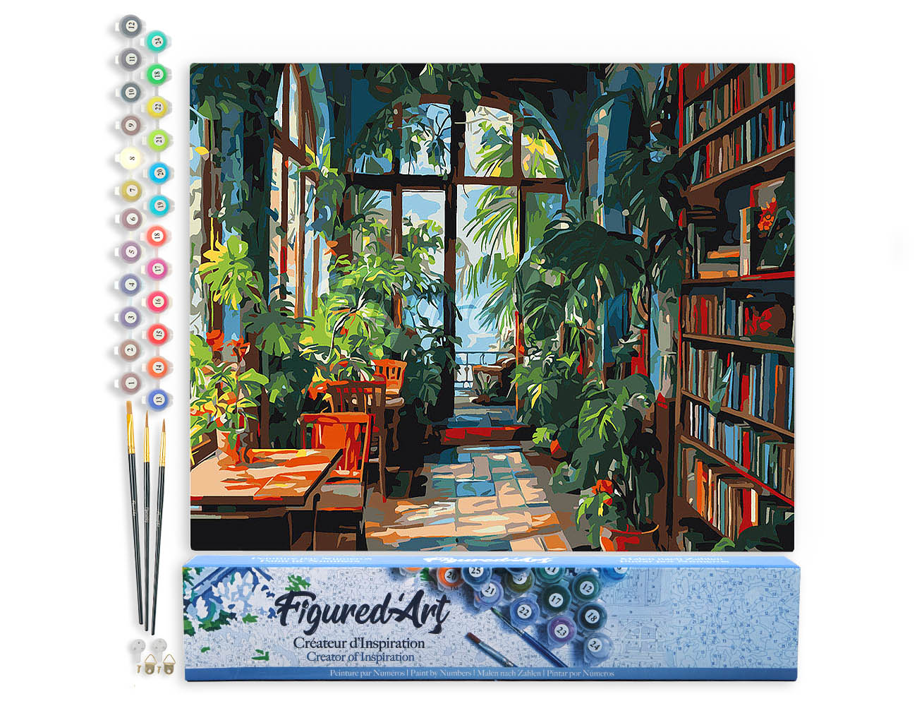 Paint by numbers kit for adults Greenhouse Library Figured'Art UK