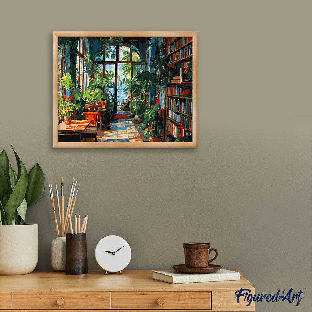 Paint by numbers Greenhouse Library - Rolled canvas