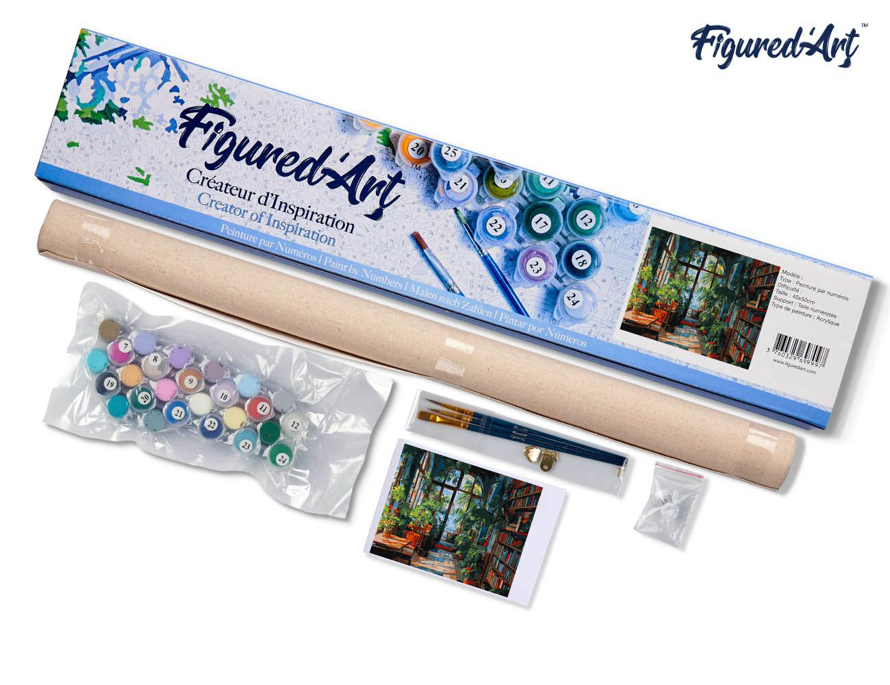 Paint by numbers Greenhouse Library - Rolled canvas