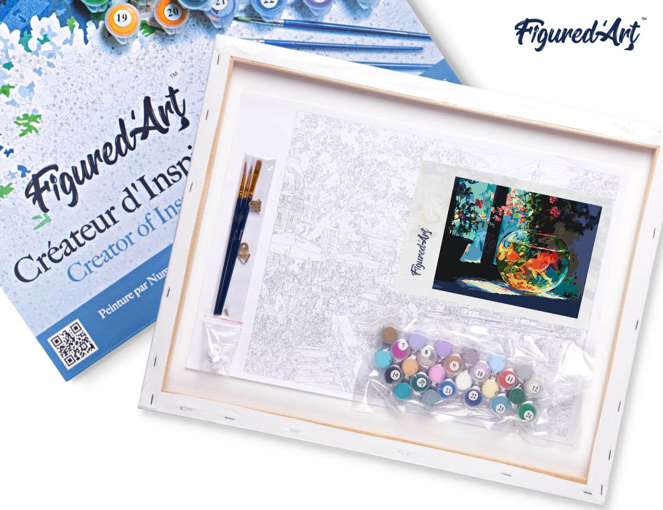 Paint by numbers Sunlit Fishbowl - Framed canvas