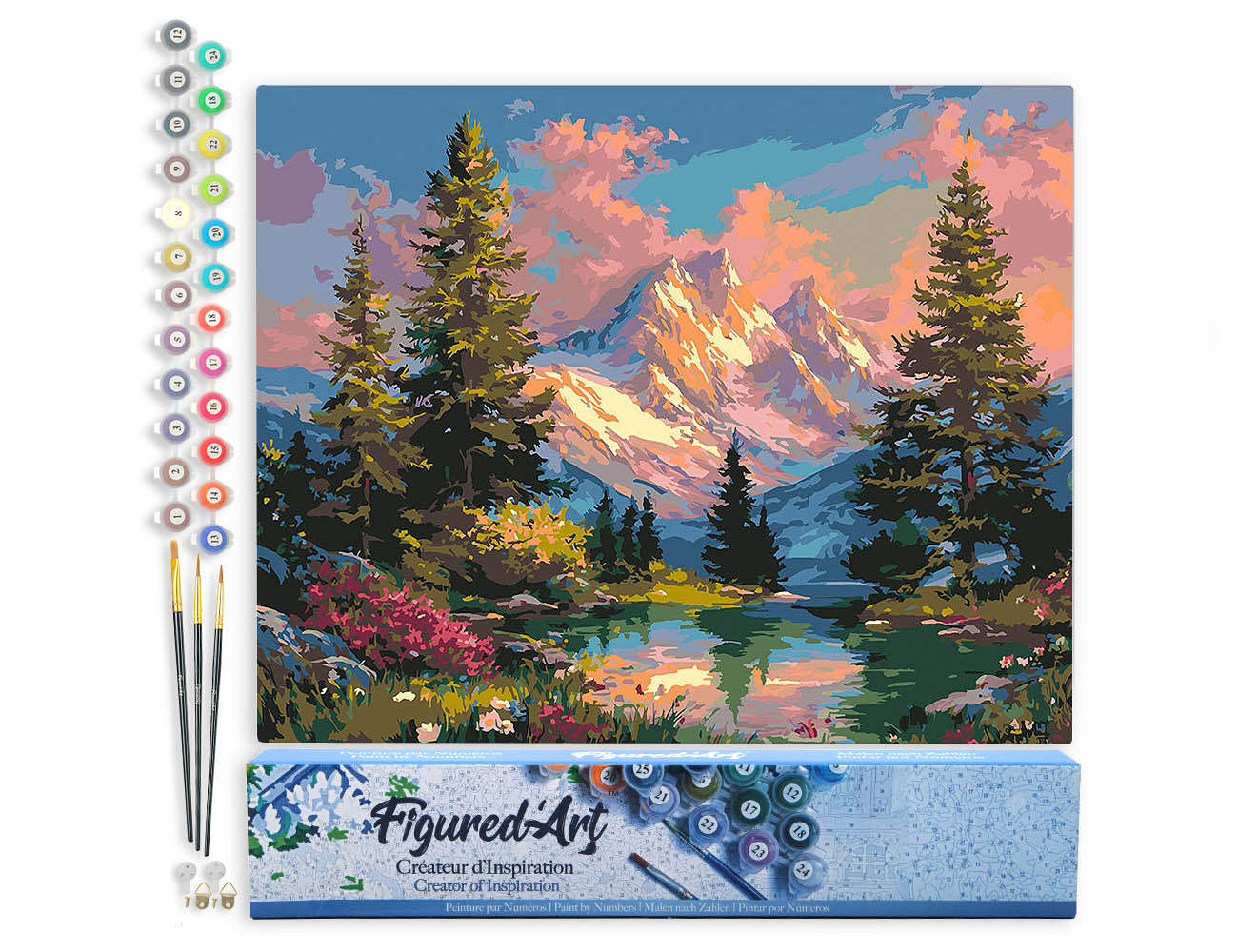 Paint by numbers Alpine Sunset Glow - Rolled canvas