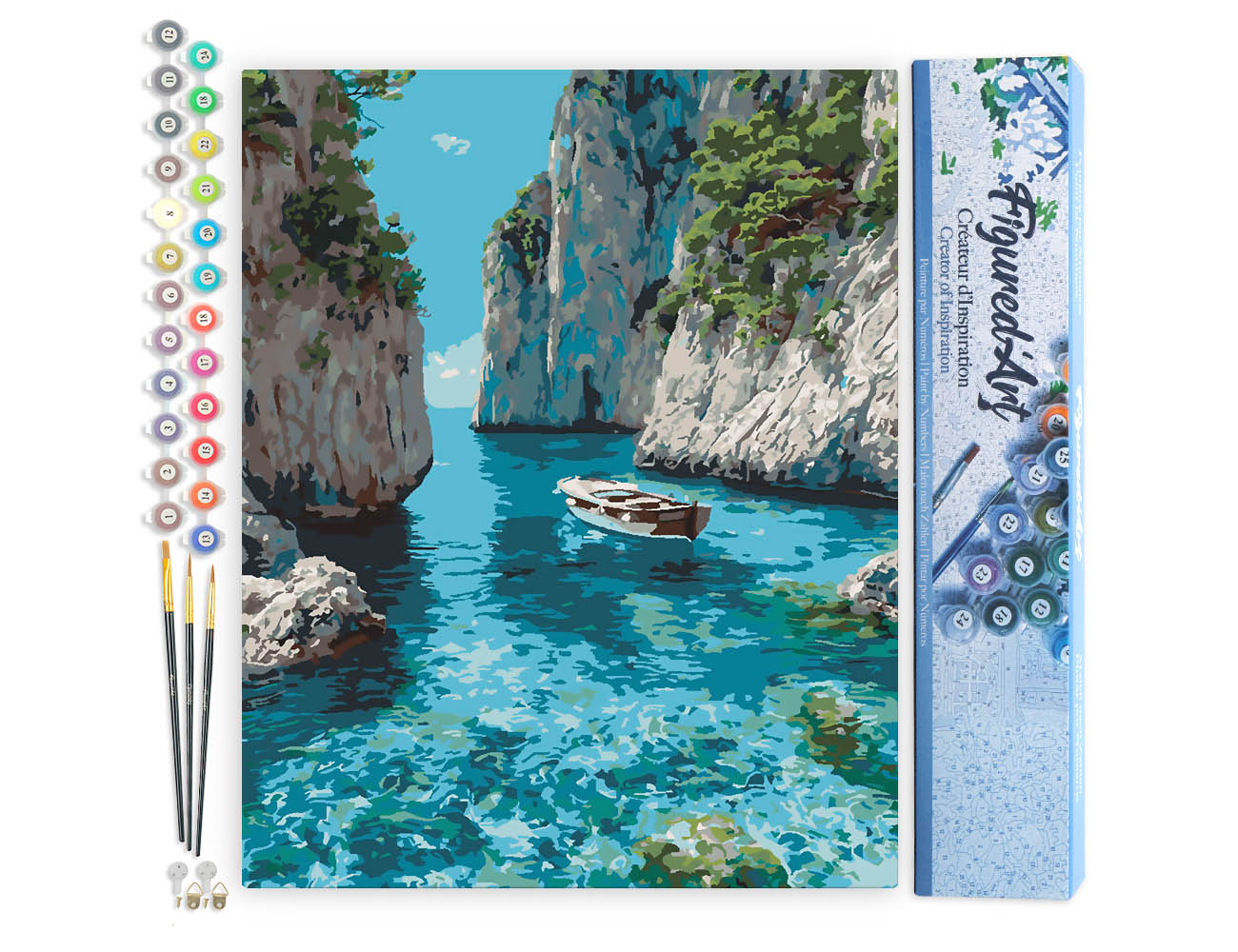Paint by numbers Peaceful Blue Cove - Rolled canvas