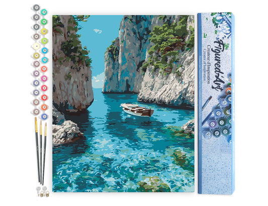 Paint by numbers Peaceful Blue Cove - Rolled canvas
