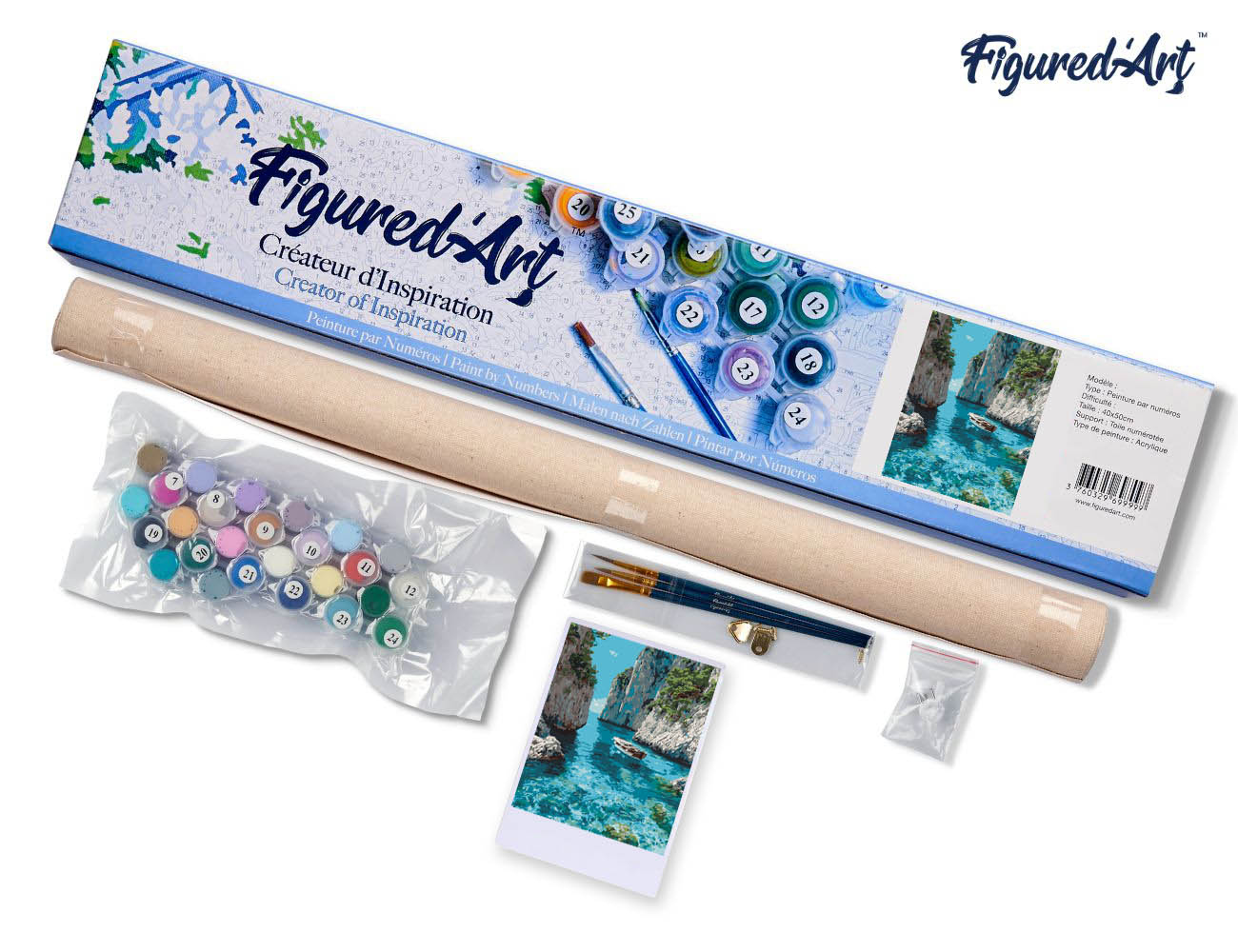 Paint by numbers Peaceful Blue Cove - Rolled canvas