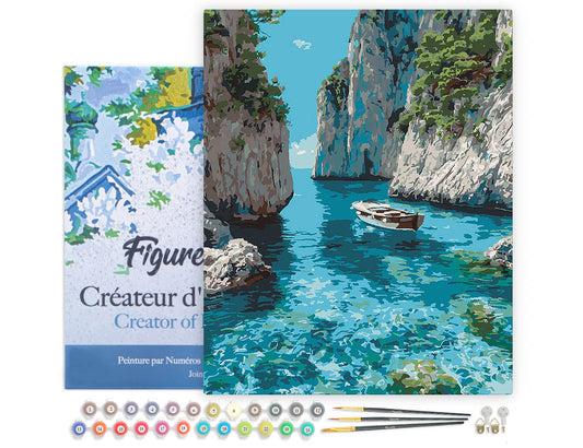 Paint by numbers Peaceful Blue Cove - Framed canvas