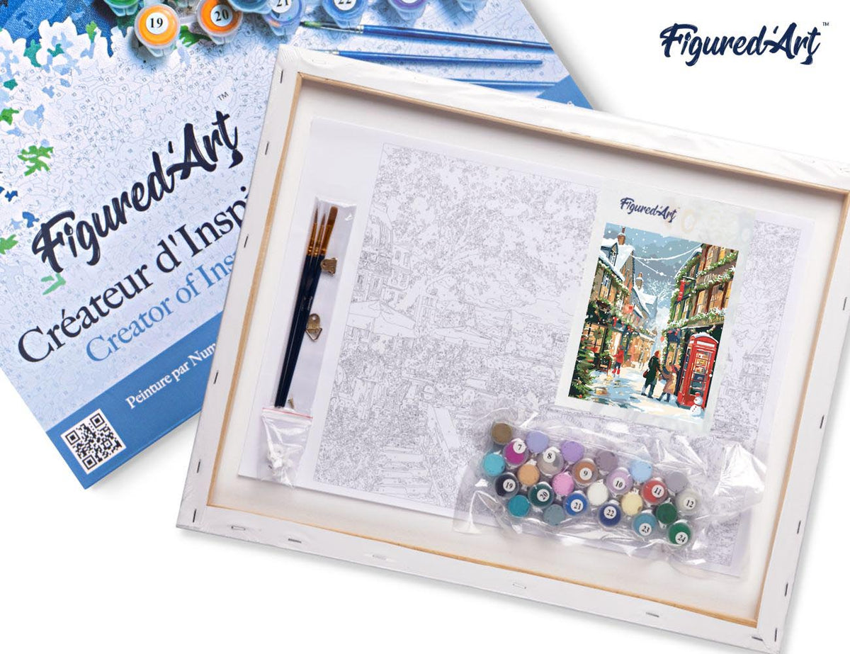 Paint by numbers British Holiday Street - Framed canvas