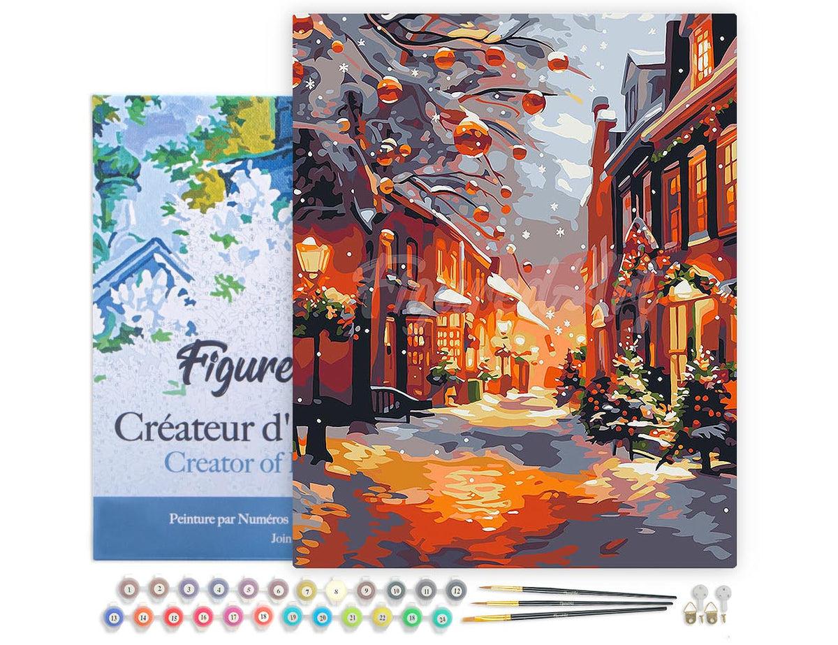 Paint by numbers kit for adults Golden Hour Christmas Figured'Art UK