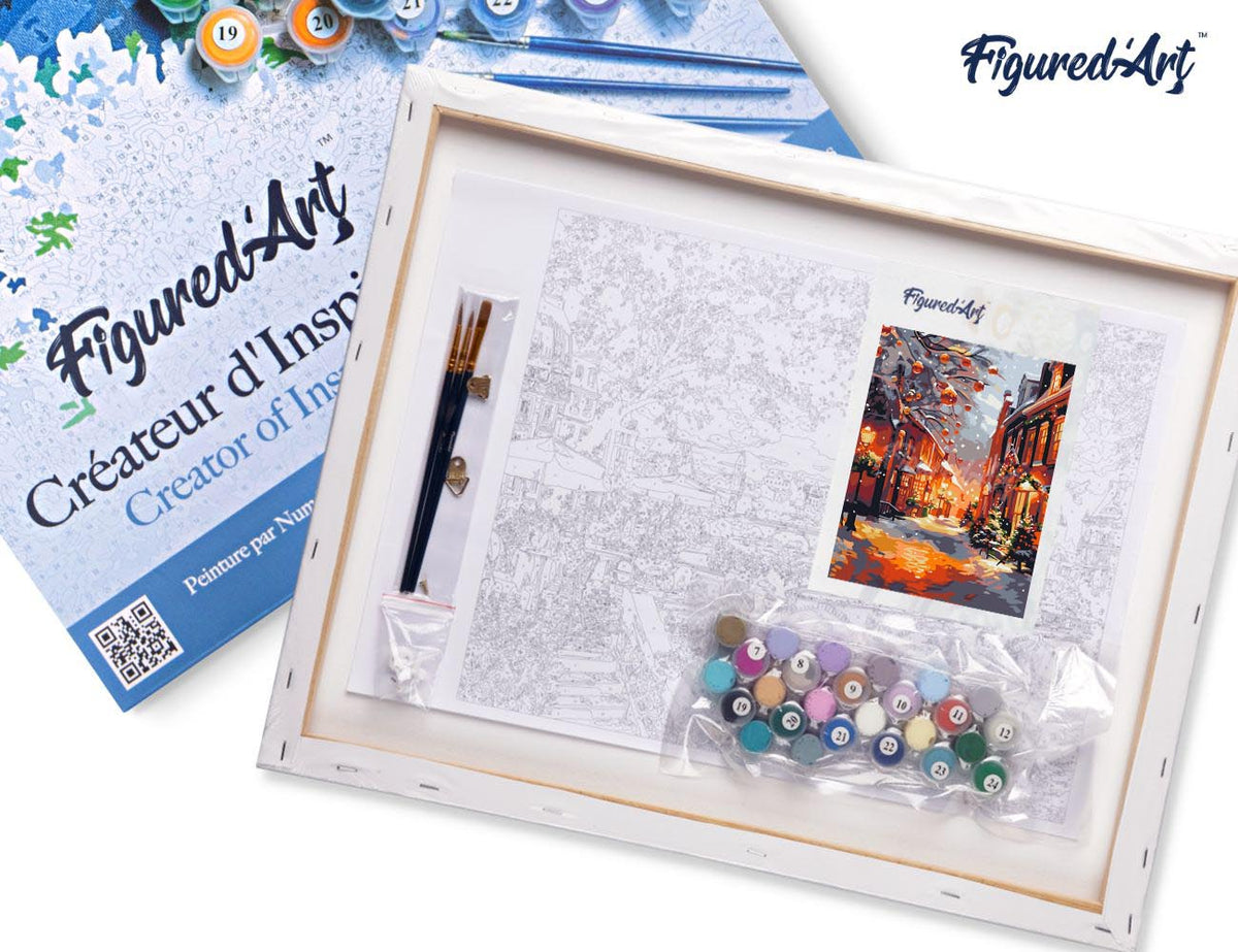 Paint by numbers Golden Hour Christmas - Framed canvas