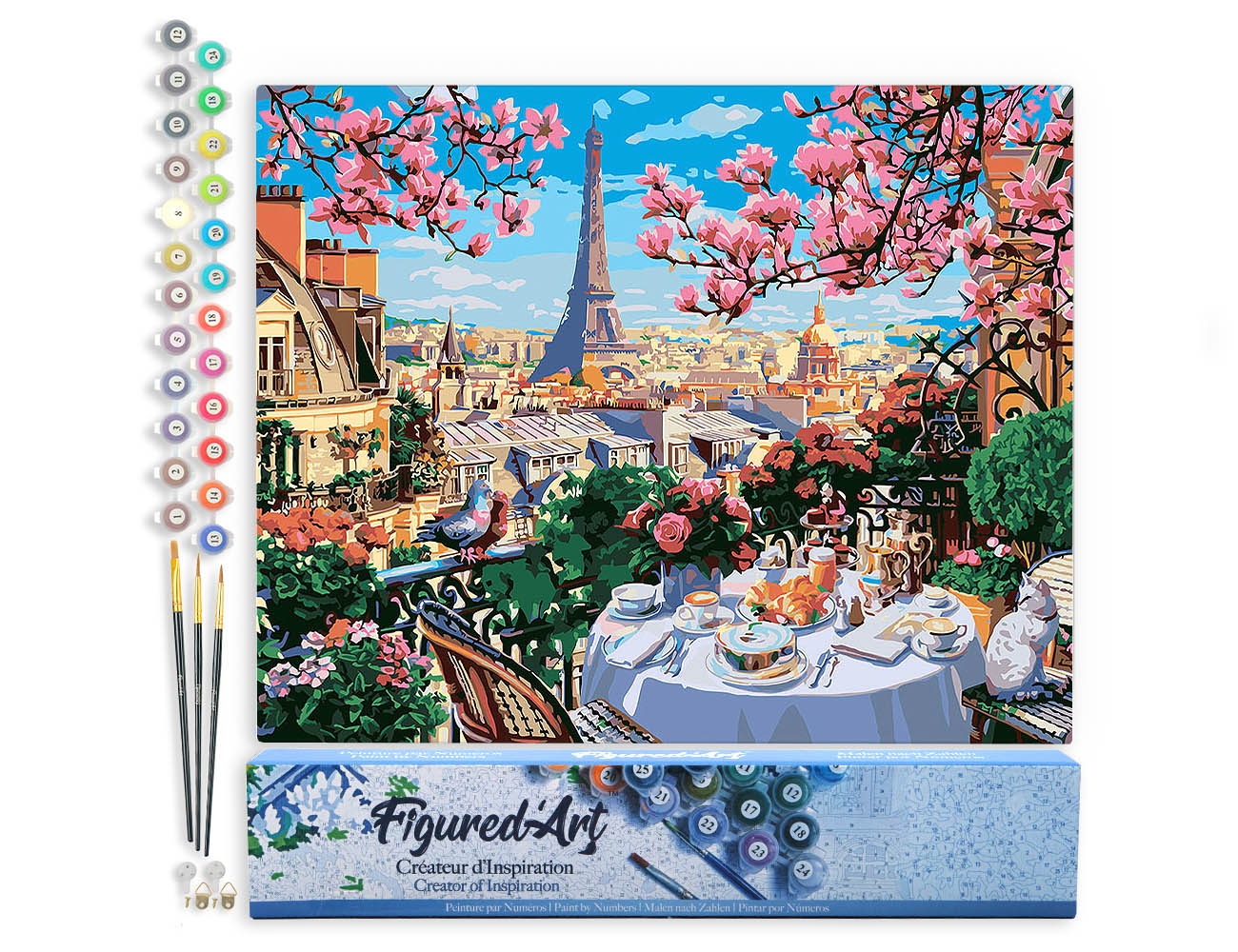 Paint by numbers Spring Morning in Paris - Rolled canvas