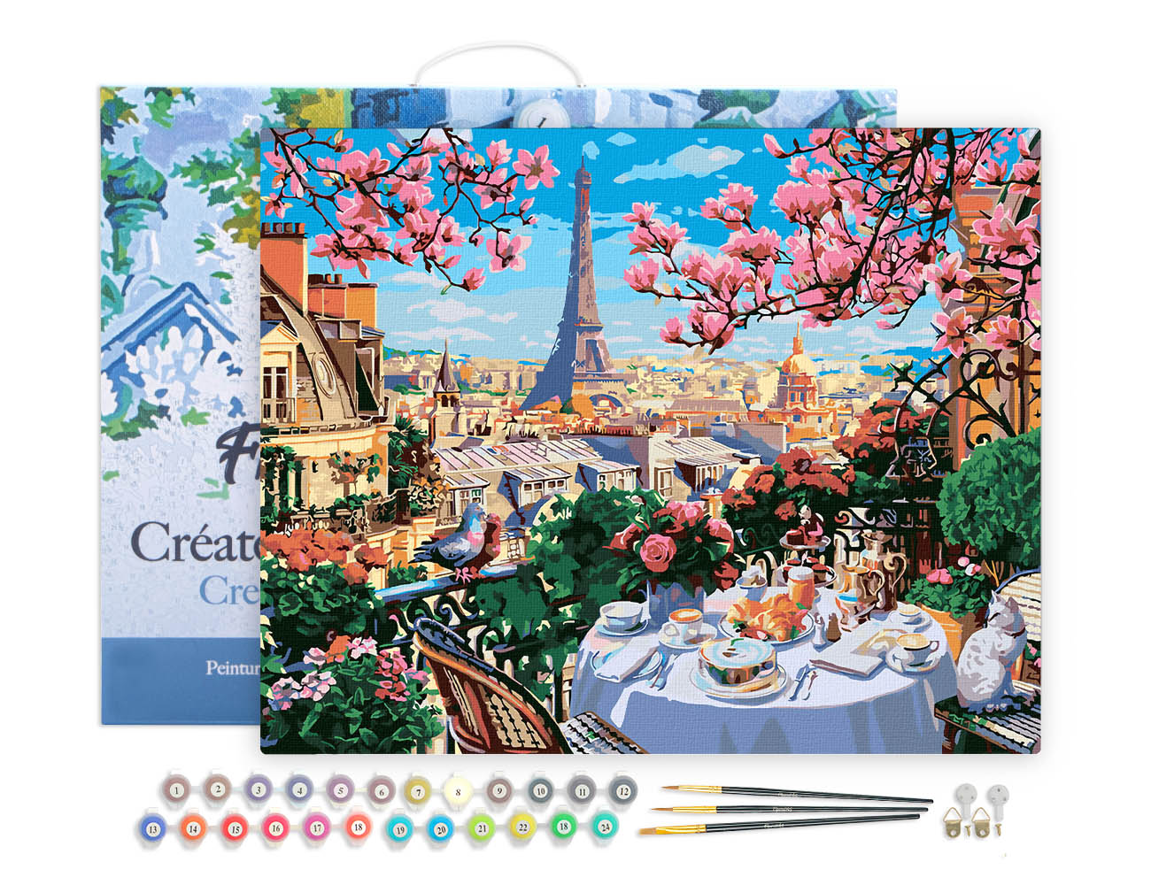 Paint by numbers Spring Morning in Paris - Framed canvas
