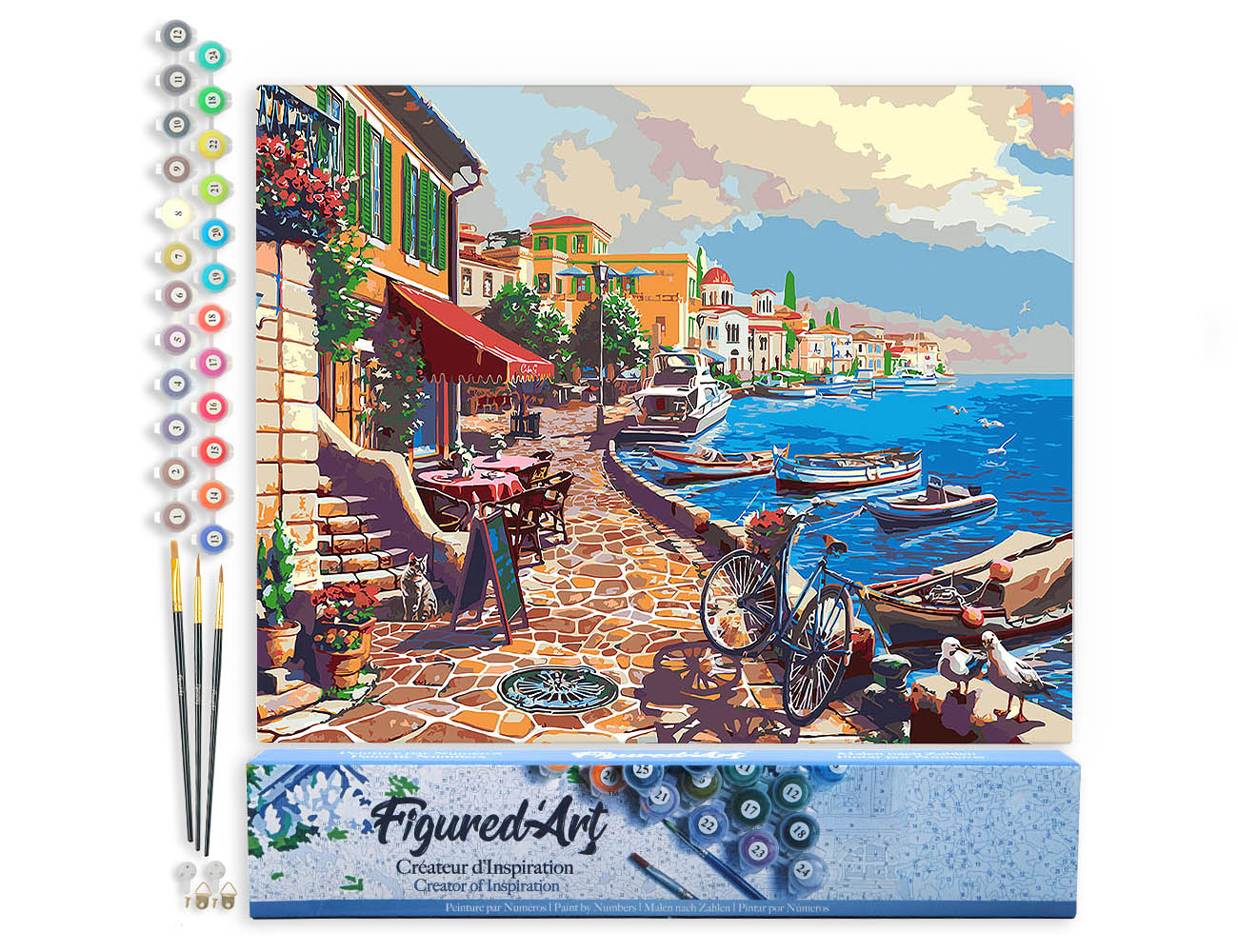 Paint by numbers Mediterranean Morning Walk - Rolled canvas