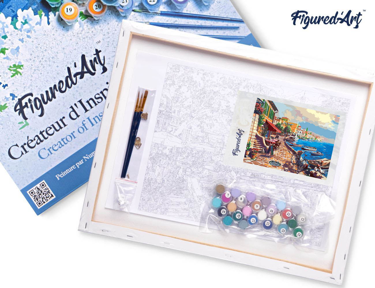 Paint by numbers Mediterranean Morning Walk - Framed canvas